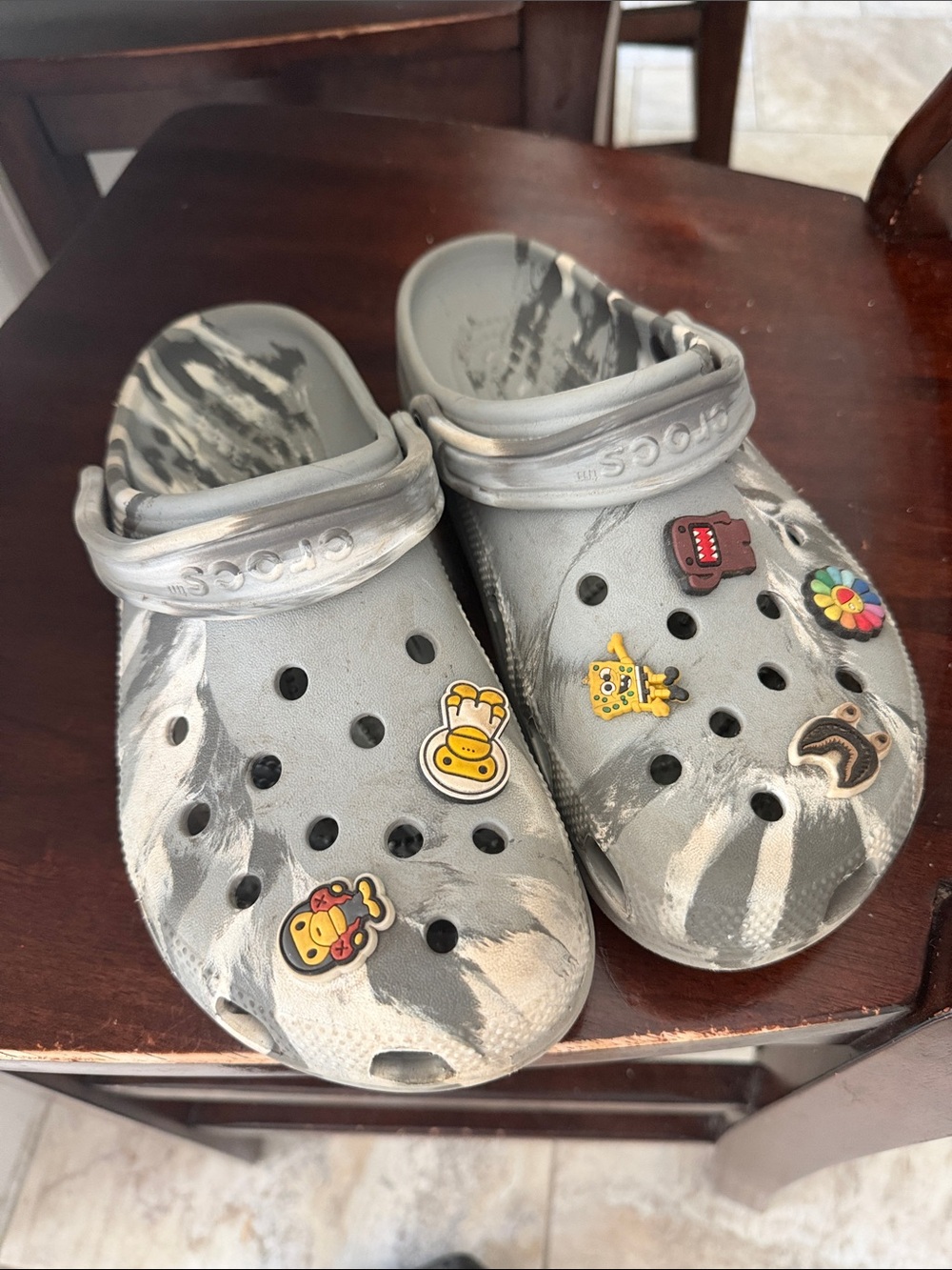 CROCS Black and Gray mens size 9 women size 11.